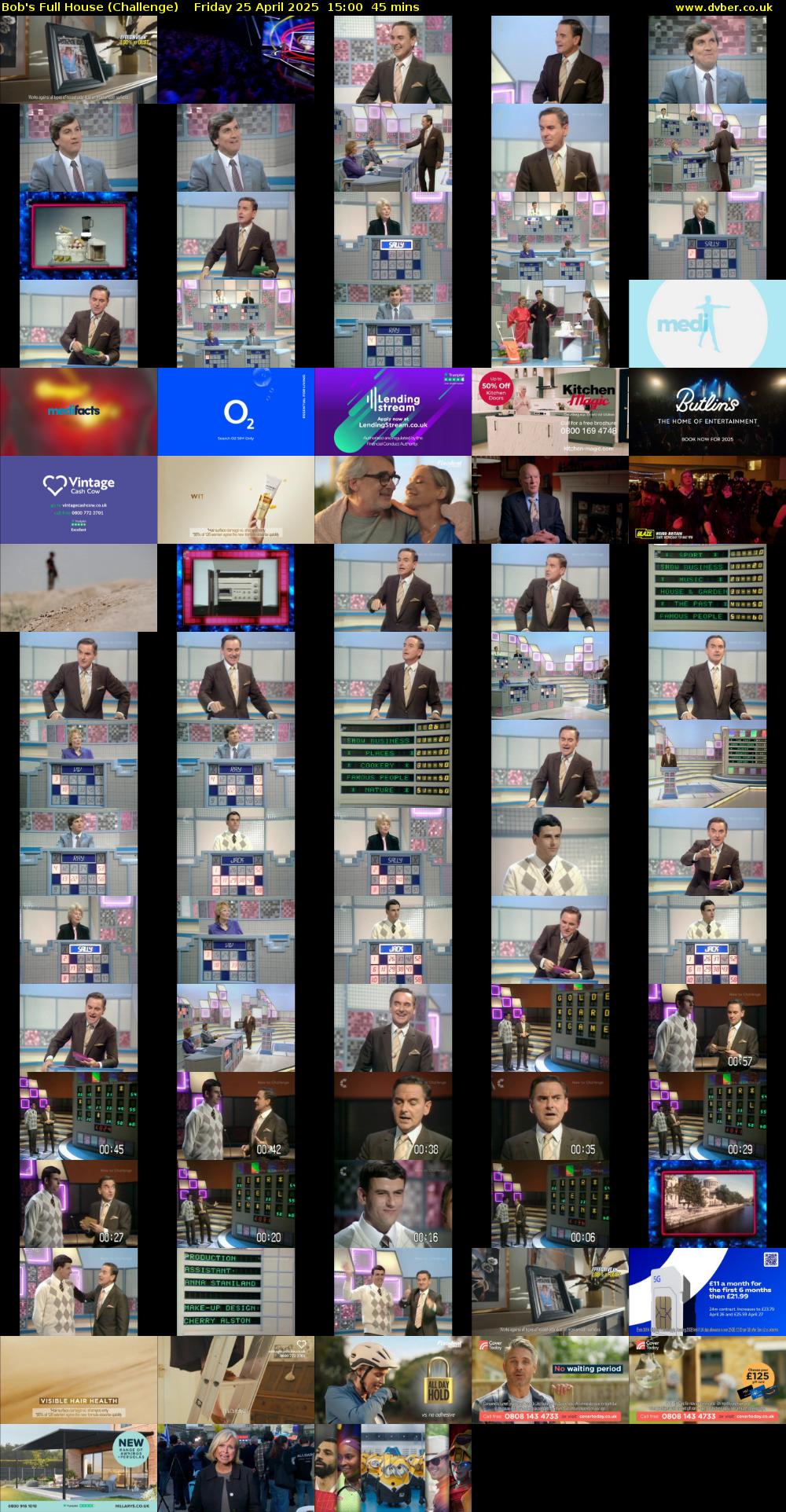 Bob's Full House (Challenge) Friday 25 April 2025 15:00 - 15:45