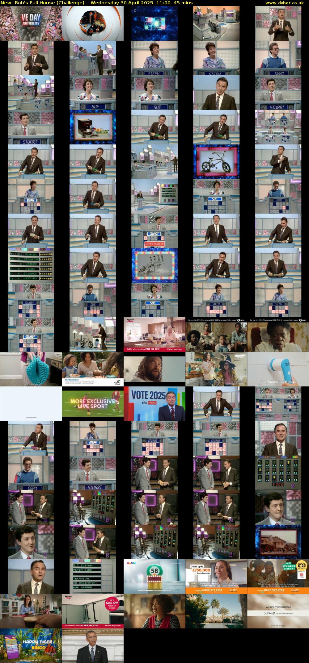 Bob's Full House (Challenge) Wednesday 30 April 2025 11:00 - 11:45