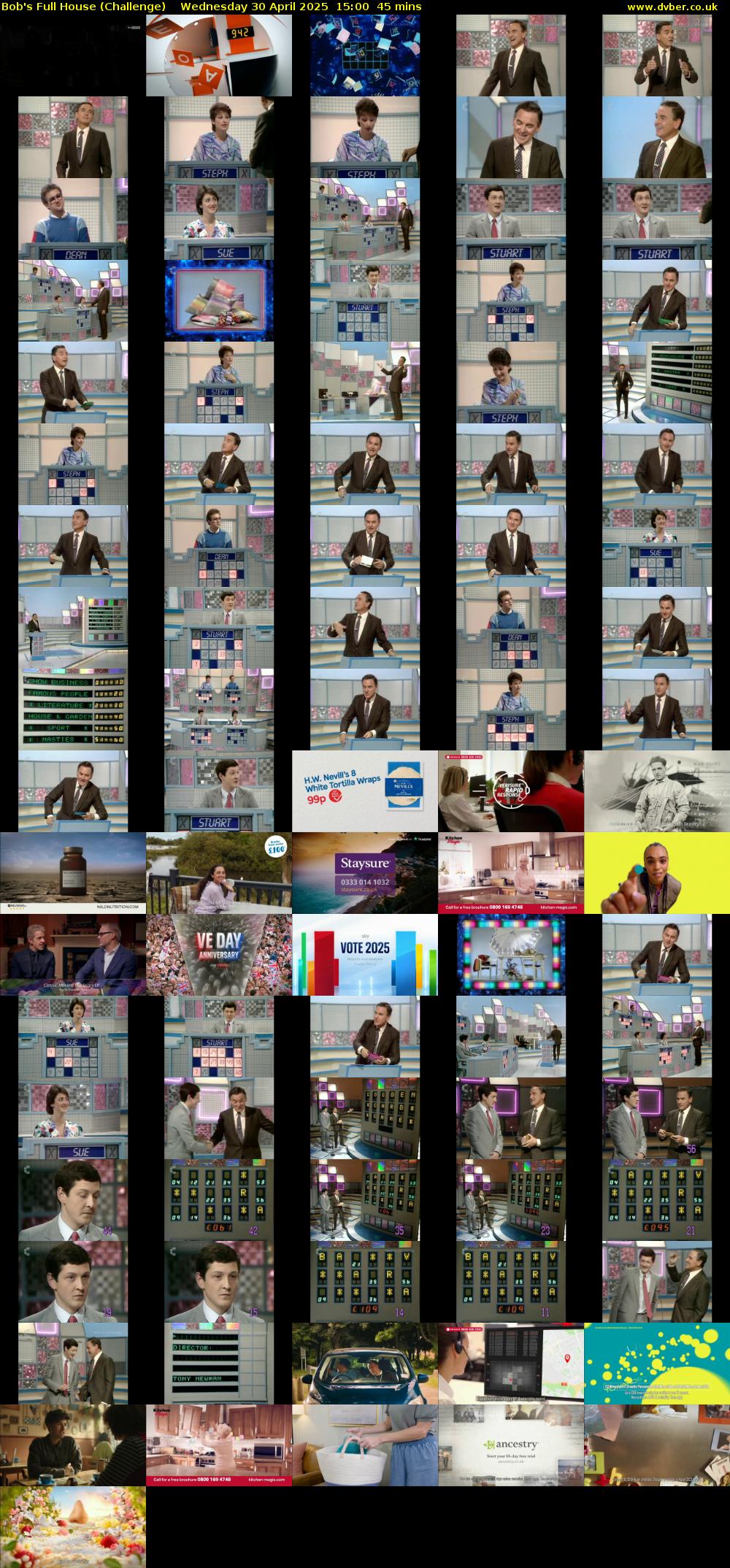 Bob's Full House (Challenge) Wednesday 30 April 2025 15:00 - 15:45