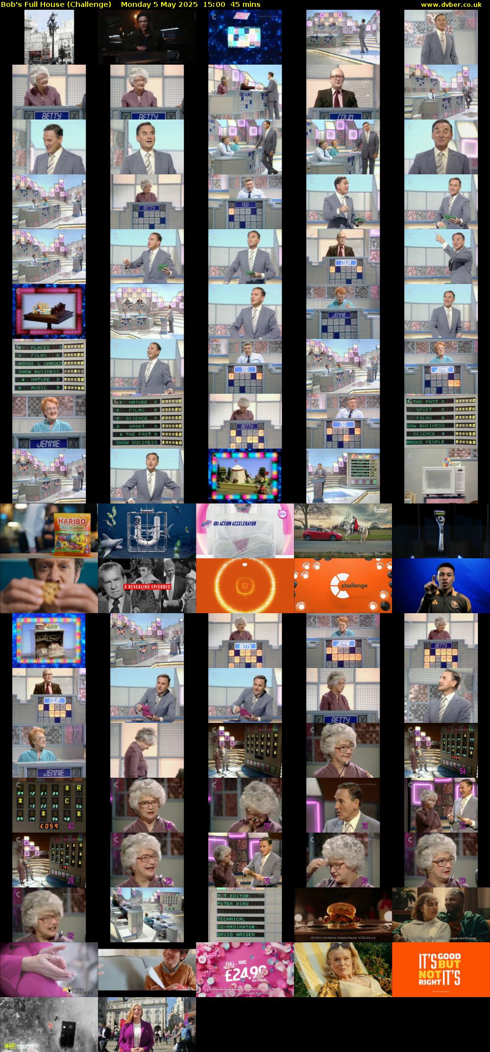Bob's Full House (Challenge) Monday 5 May 2025 15:00 - 15:45