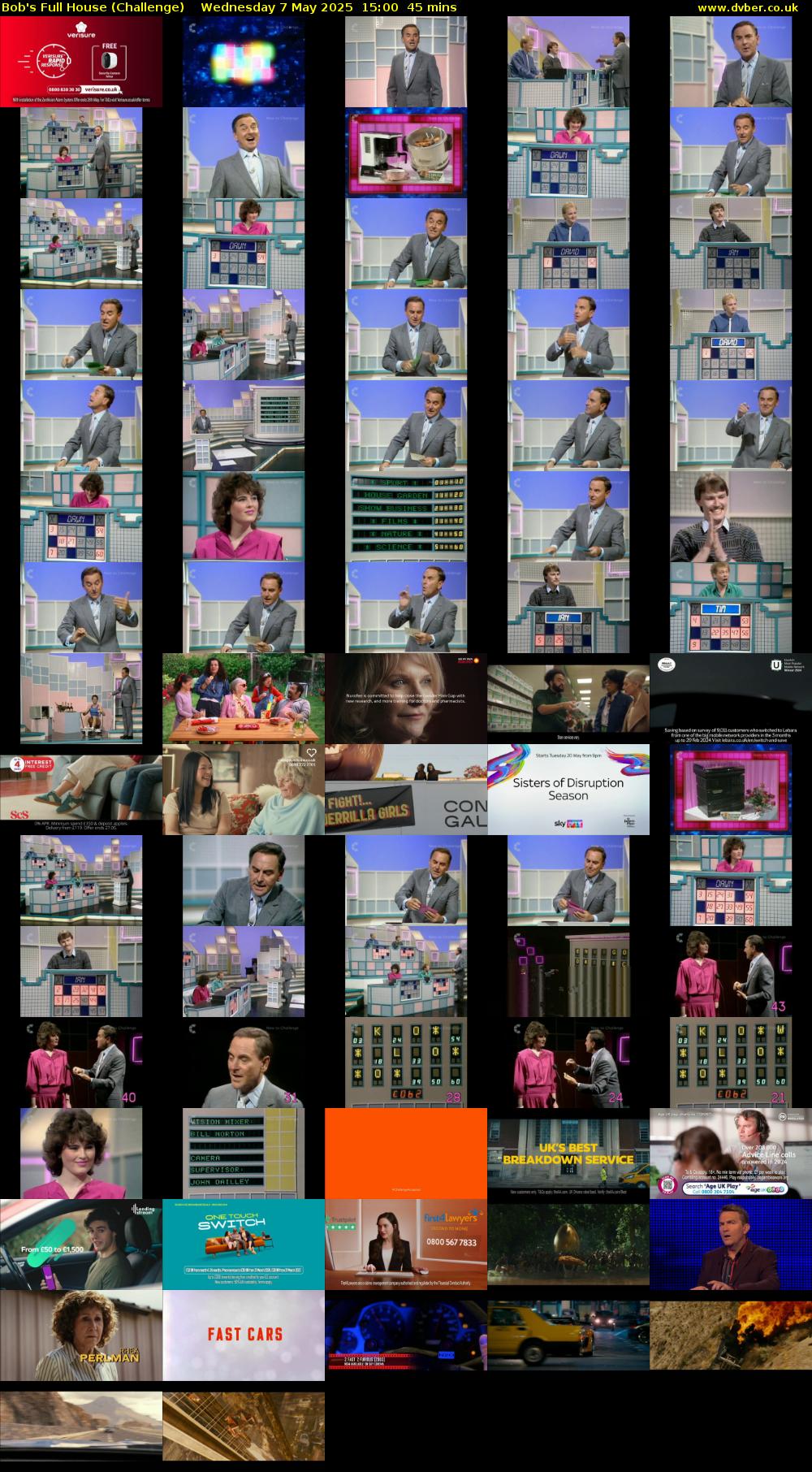 Bob's Full House (Challenge) Wednesday 7 May 2025 15:00 - 15:45
