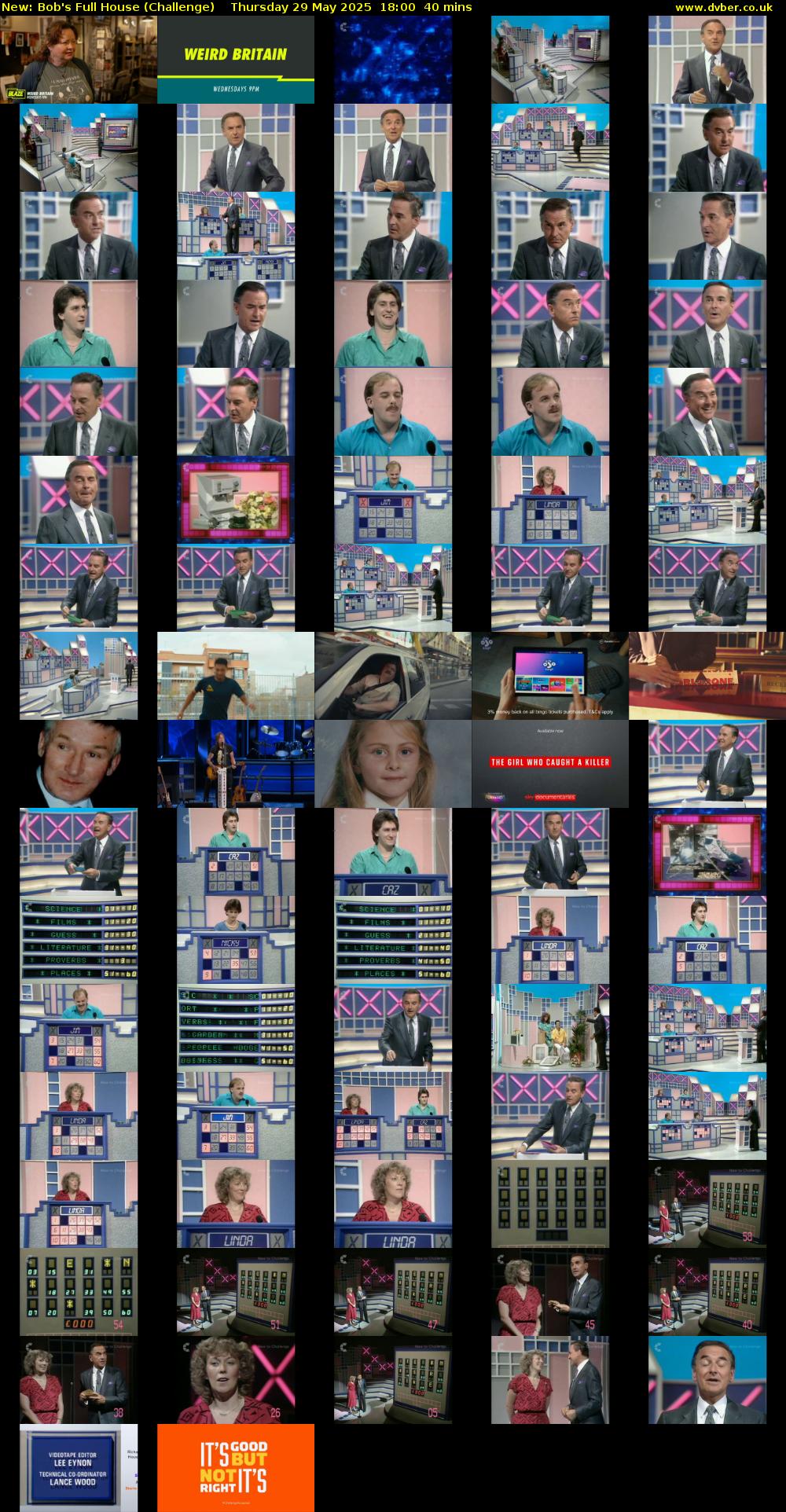 Bob's Full House (Challenge) Thursday 29 May 2025 18:00 - 18:40