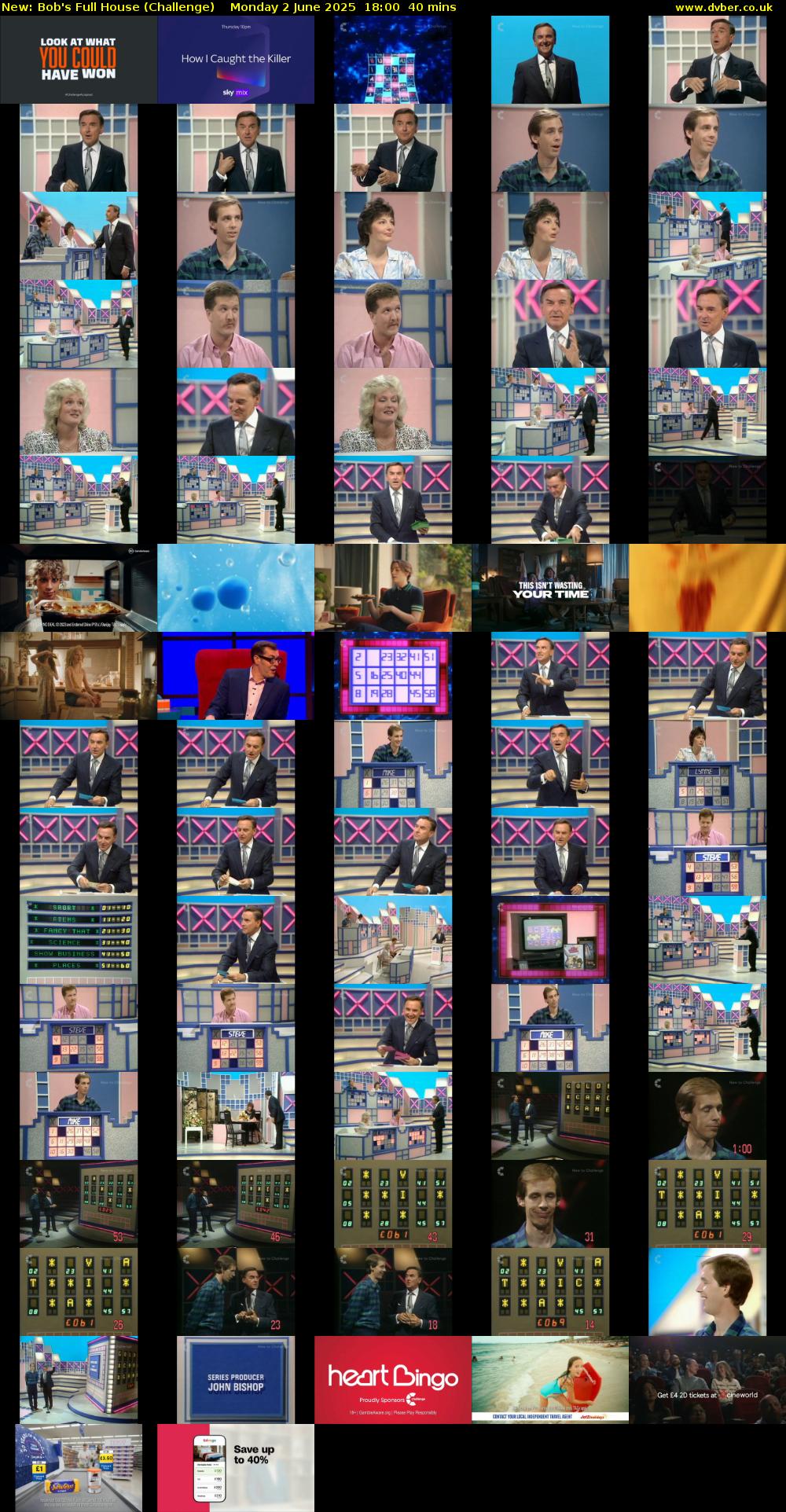 Bob's Full House (Challenge) Monday 2 June 2025 18:00 - 18:40