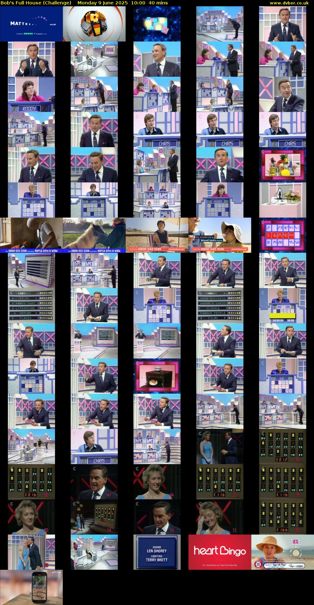Bob's Full House (Challenge) Monday 9 June 2025 10:00 - 10:40