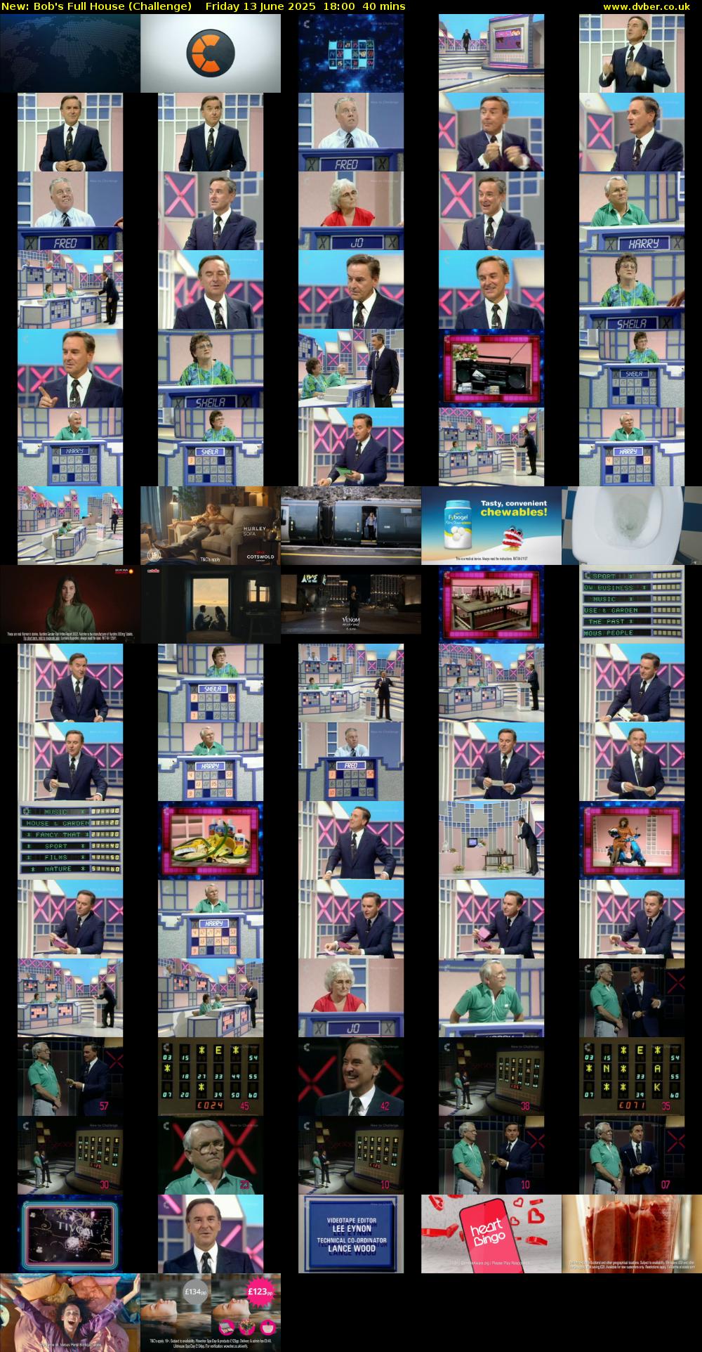 Bob's Full House (Challenge) Friday 13 June 2025 18:00 - 18:40