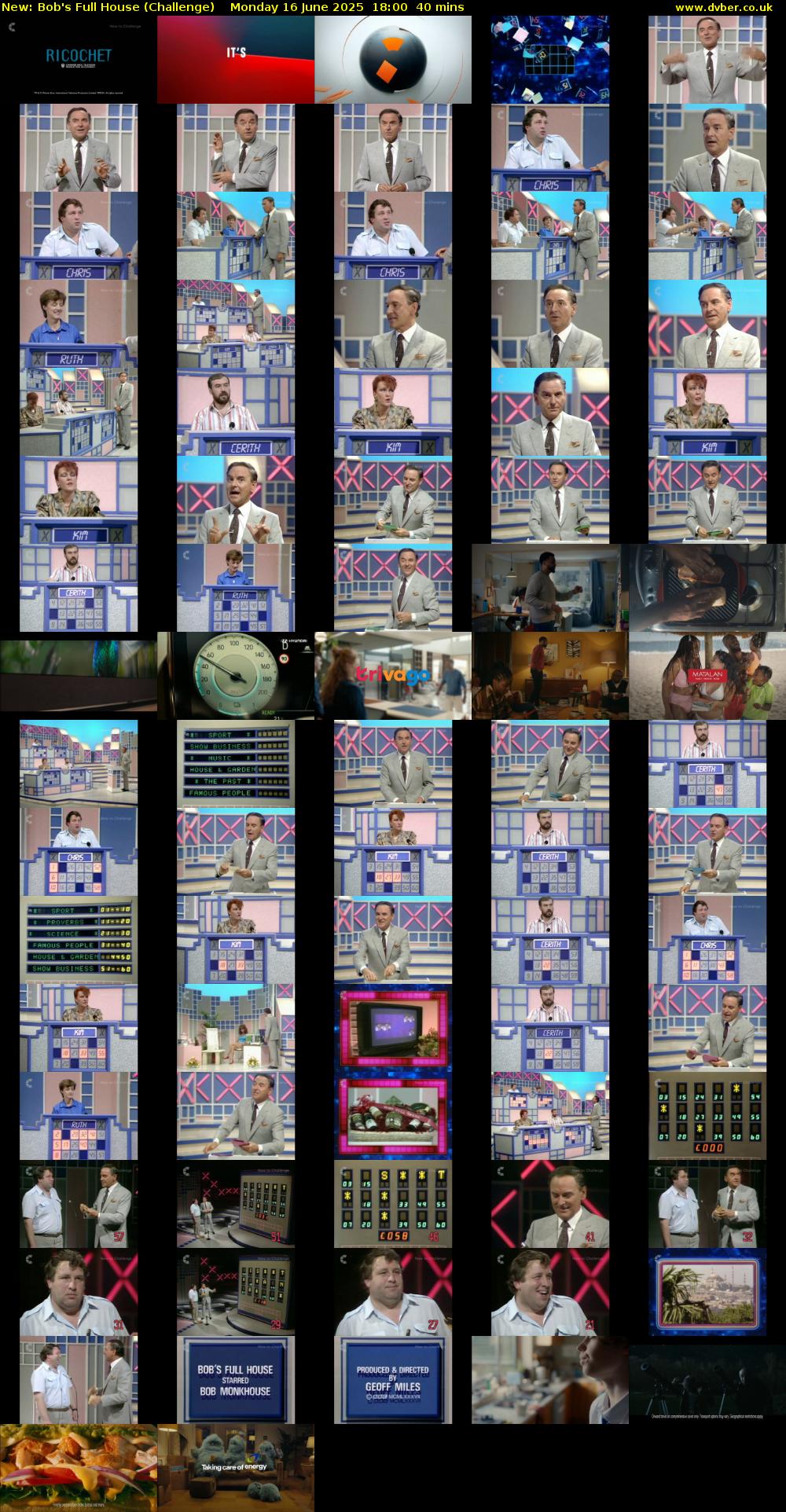Bob's Full House (Challenge) Monday 16 June 2025 18:00 - 18:40