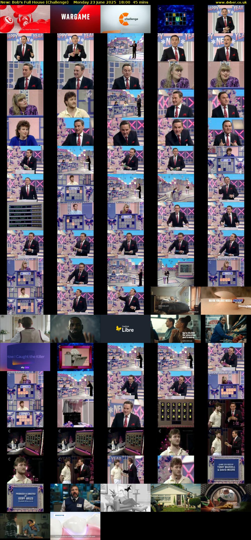 Bob's Full House (Challenge) Monday 23 June 2025 18:00 - 18:45