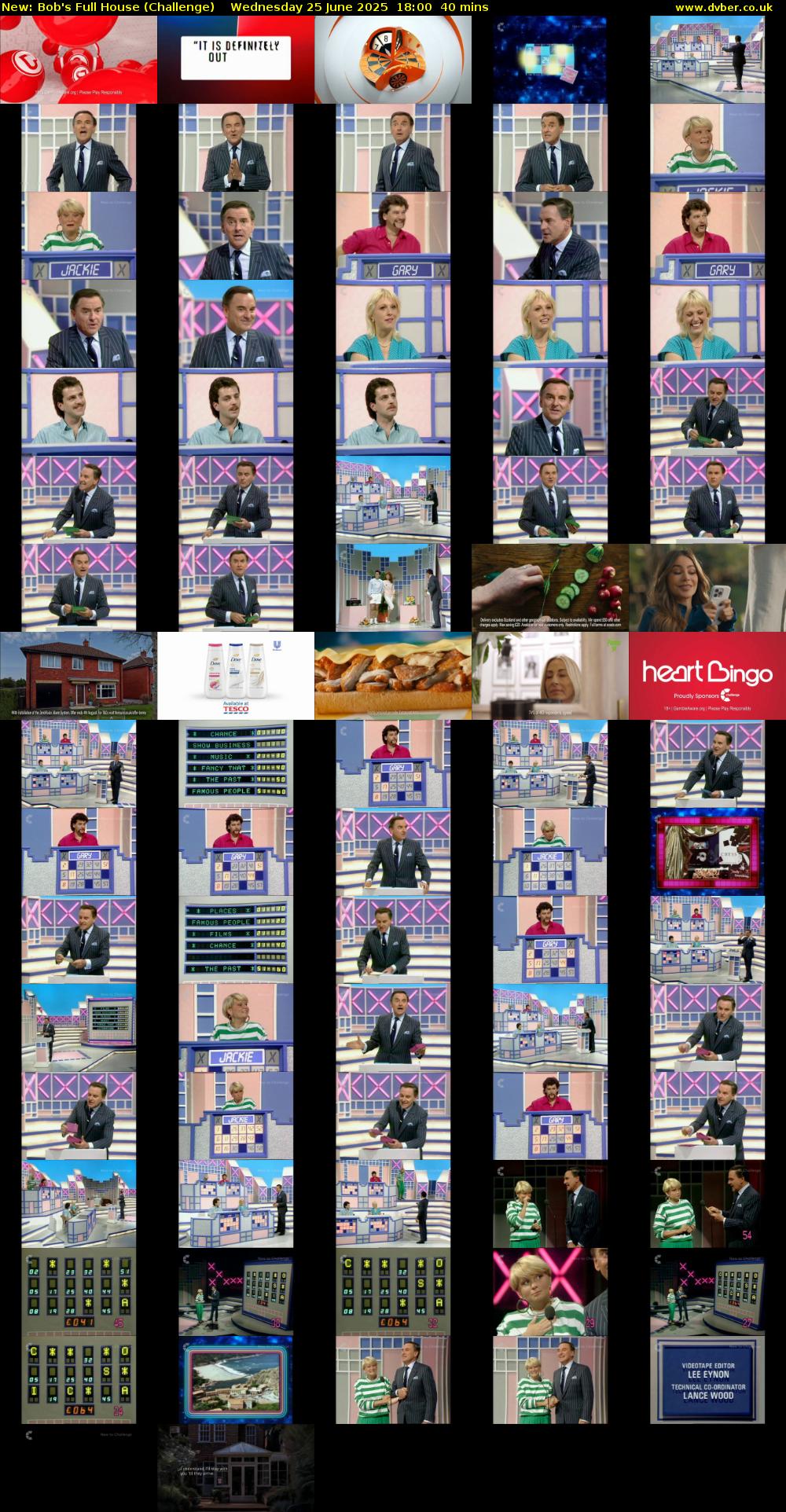 Bob's Full House (Challenge) Wednesday 25 June 2025 18:00 - 18:40