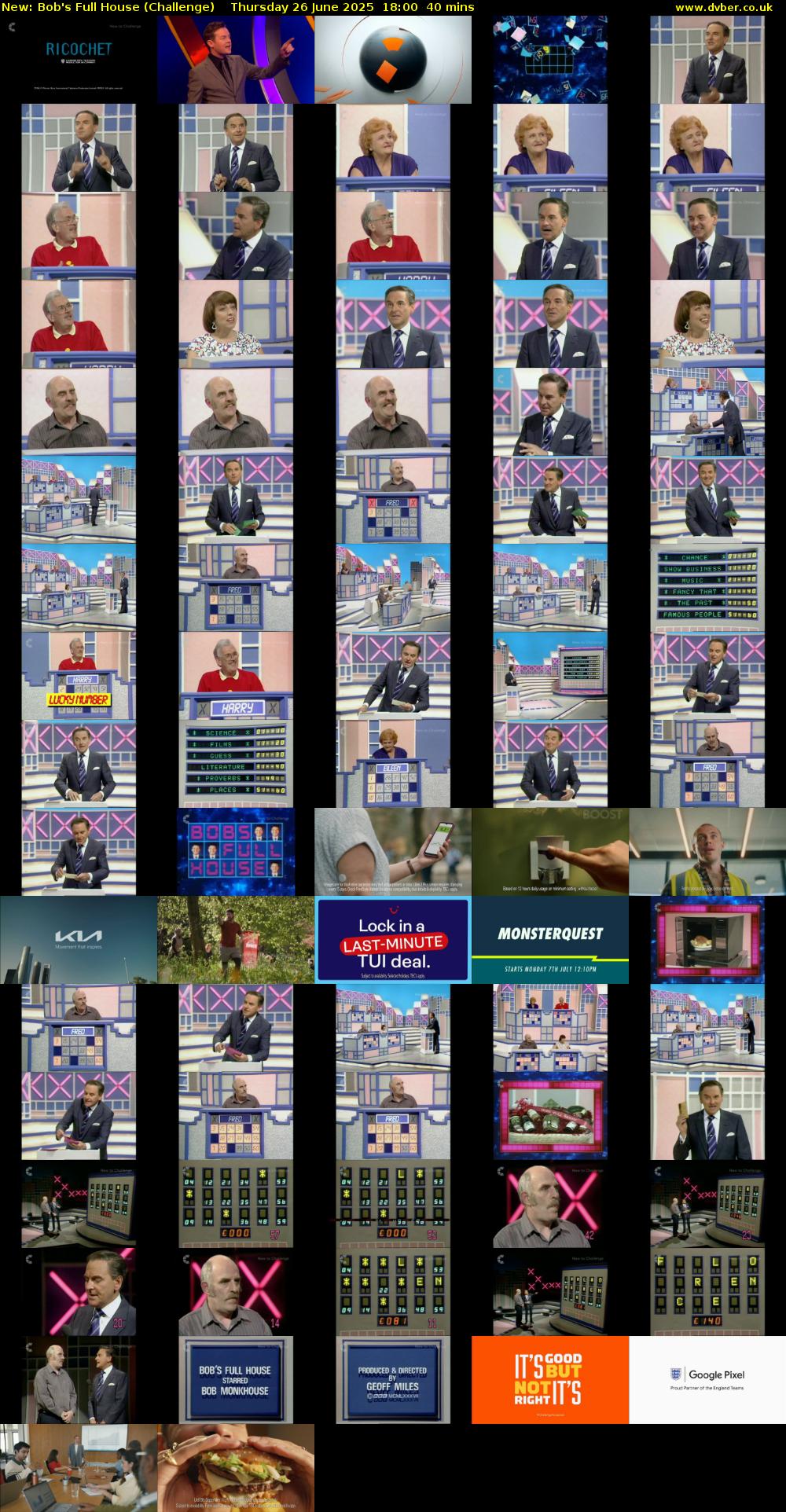 Bob's Full House (Challenge) Thursday 26 June 2025 18:00 - 18:40