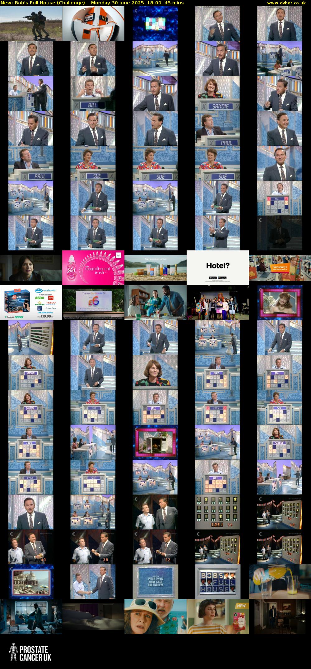 Bob's Full House (Challenge) Monday 30 June 2025 18:00 - 18:45