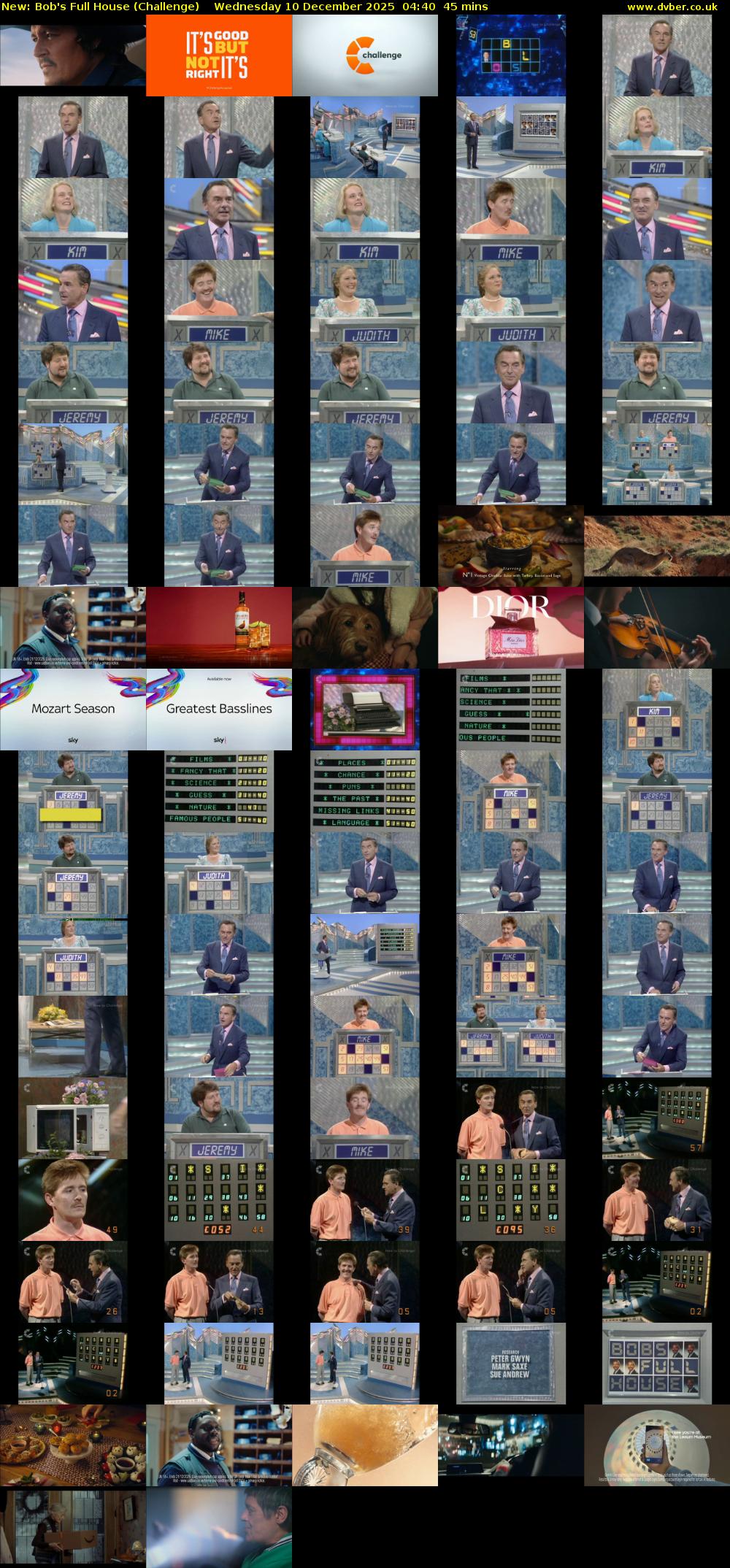 Bob's Full House (Challenge) Wednesday 10 December 2025 04:40 - 05:25