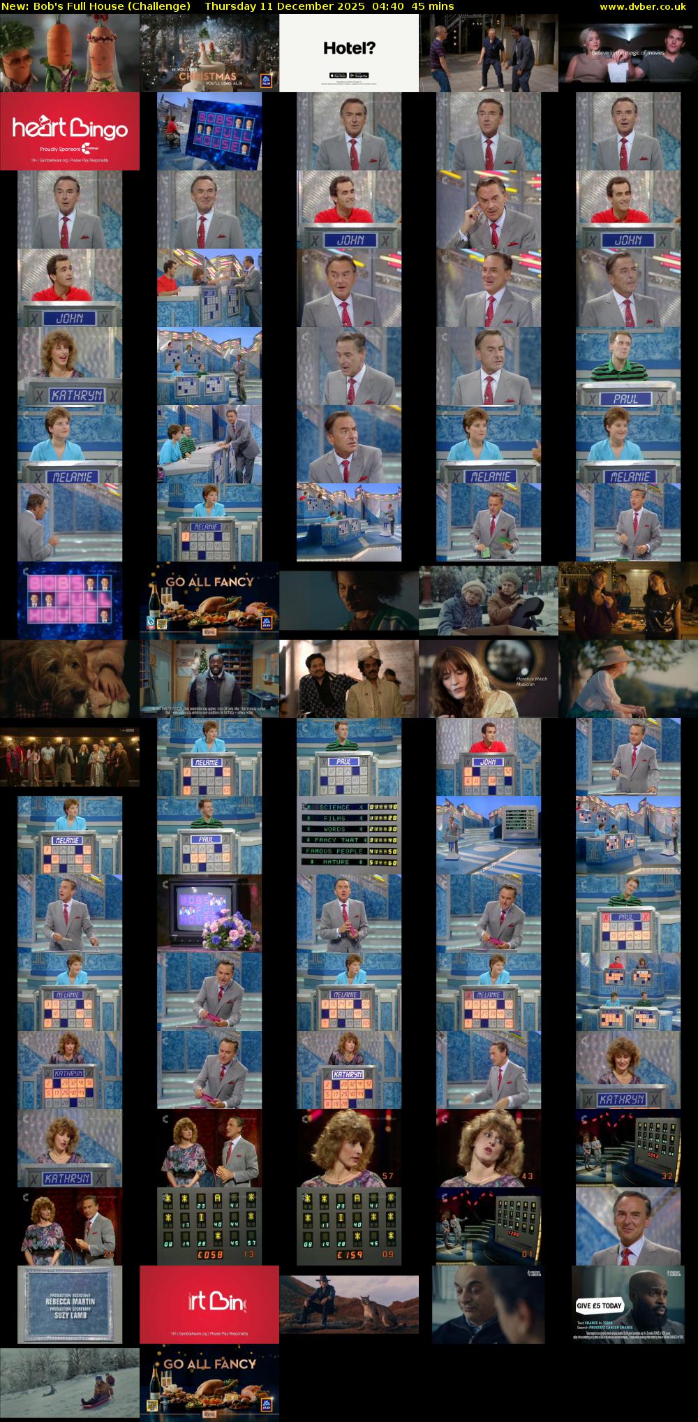 Bob's Full House (Challenge) Thursday 11 December 2025 04:40 - 05:25