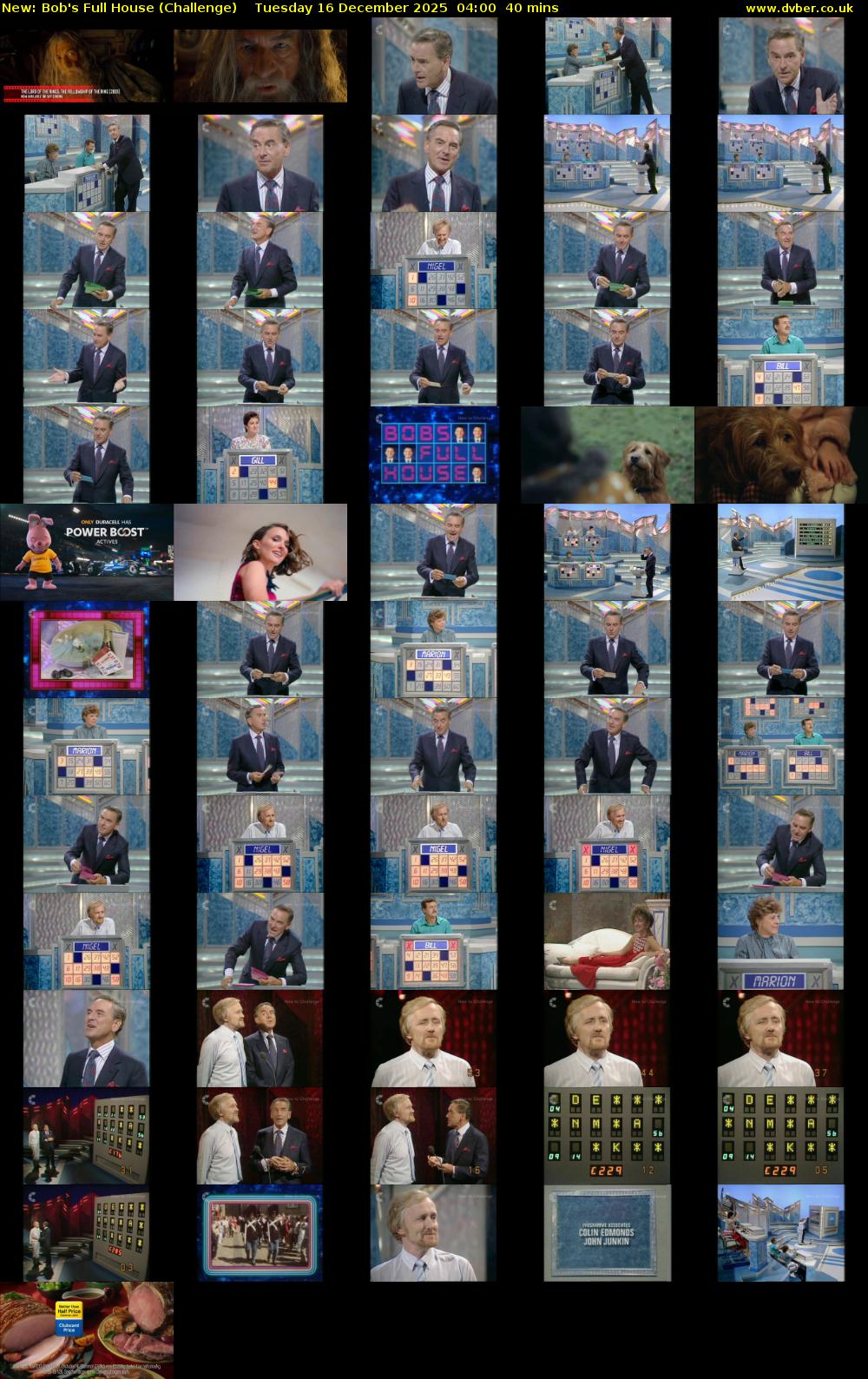 Bob's Full House (Challenge) Tuesday 16 December 2025 04:00 - 04:40