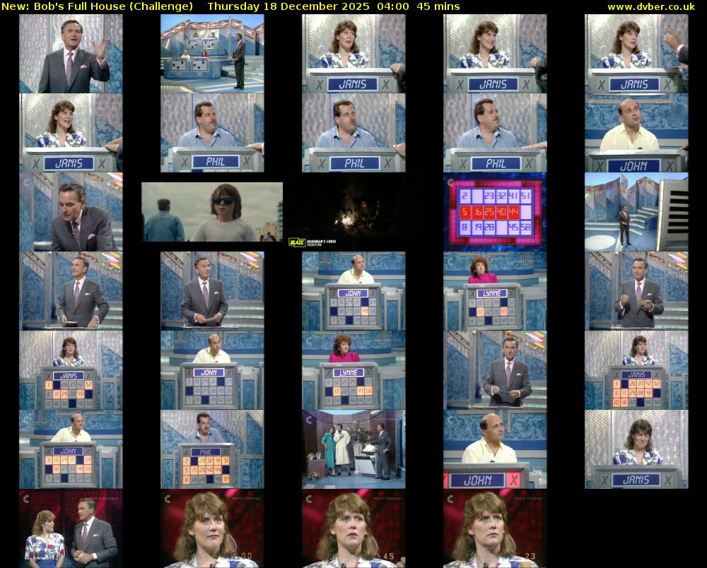 Bob's Full House (Challenge) Thursday 18 December 2025 04:00 - 04:45