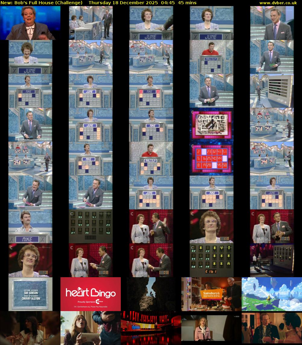 Bob's Full House (Challenge) Thursday 18 December 2025 04:45 - 05:30