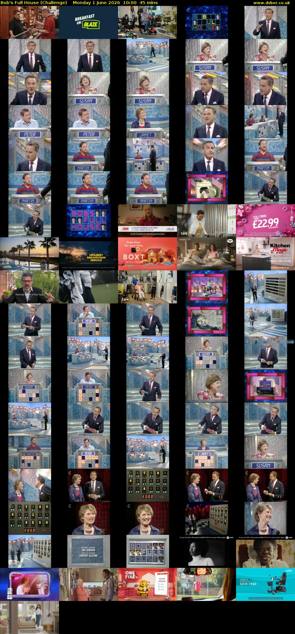Bob's Full House (Challenge) Monday 1 June 2026 10:00 - 10:45