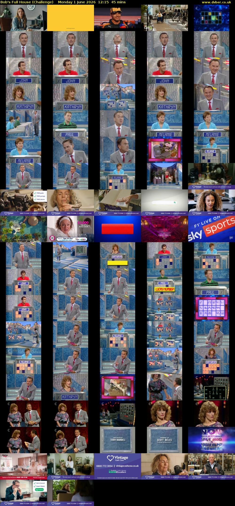 Bob's Full House (Challenge) Monday 1 June 2026 12:15 - 13:00