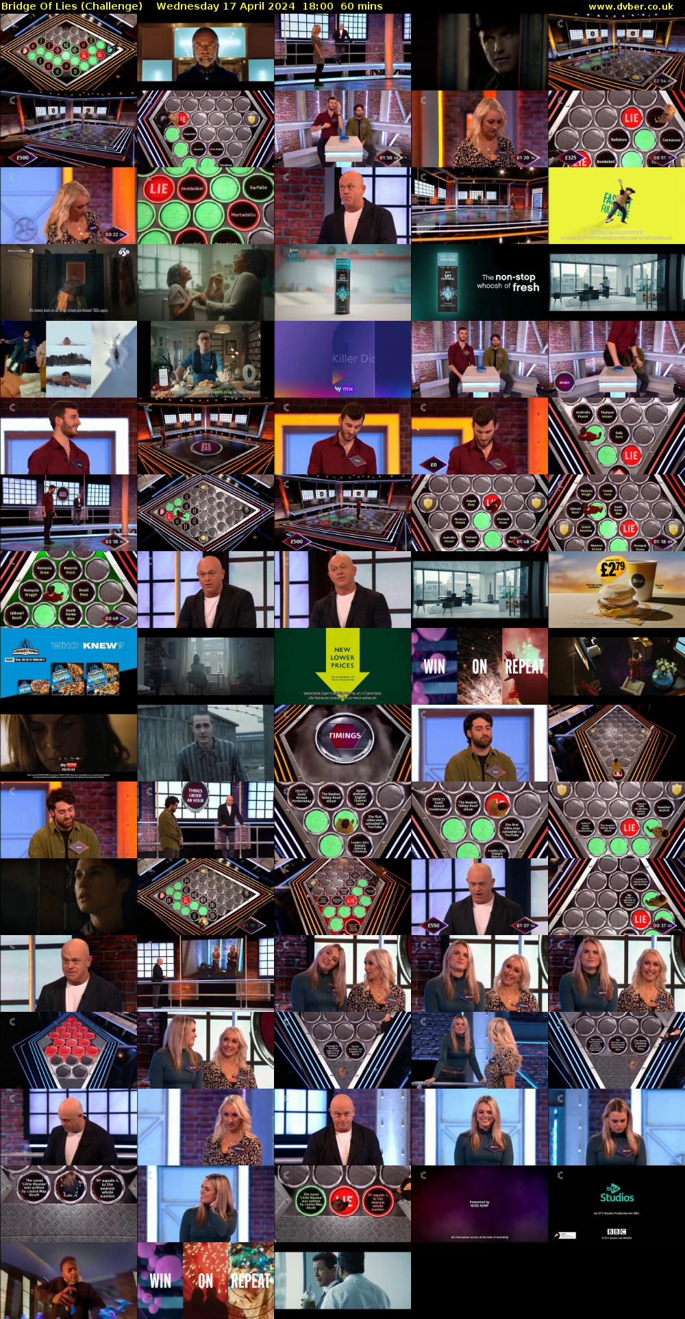Bridge Of Lies (Challenge) Wednesday 17 April 2024 18:00 - 19:00