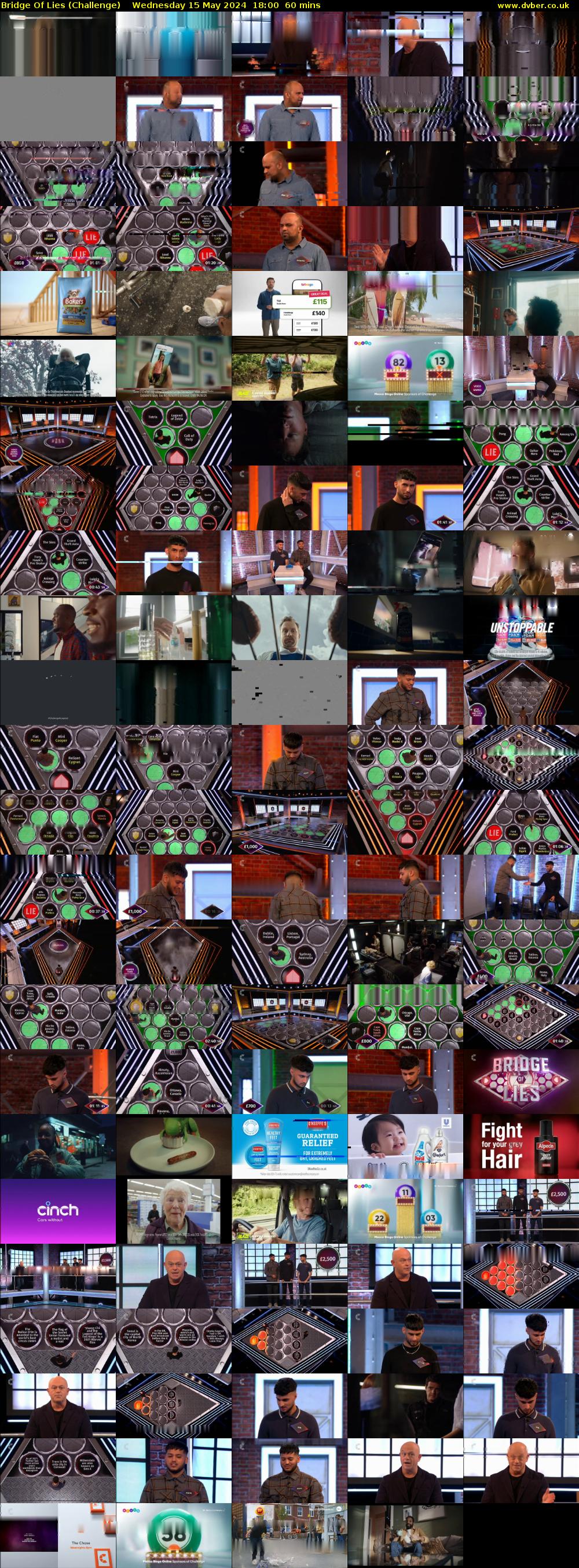 Bridge Of Lies (Challenge) Wednesday 15 May 2024 18:00 - 19:00