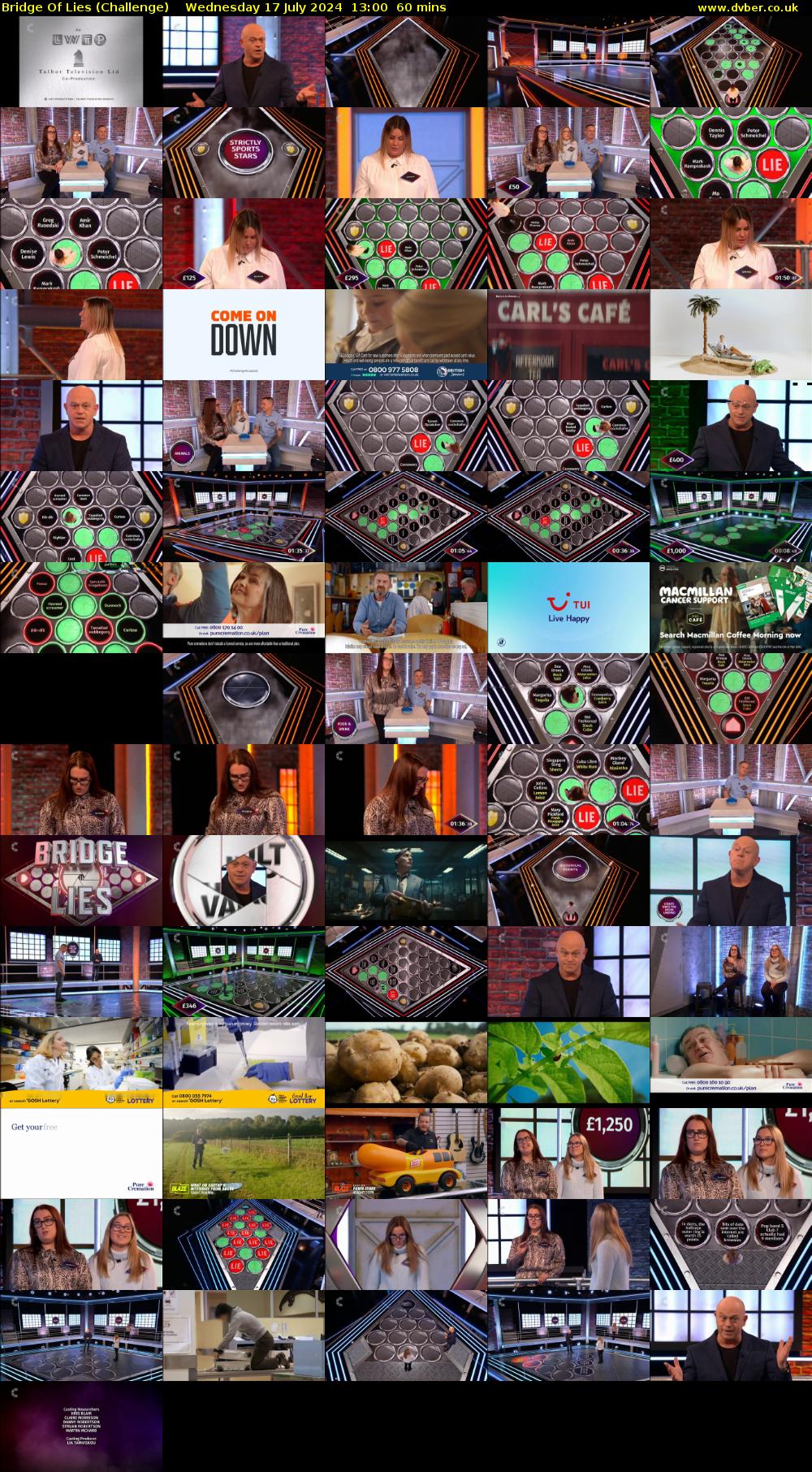 Bridge Of Lies (Challenge) Wednesday 17 July 2024 13:00 - 14:00