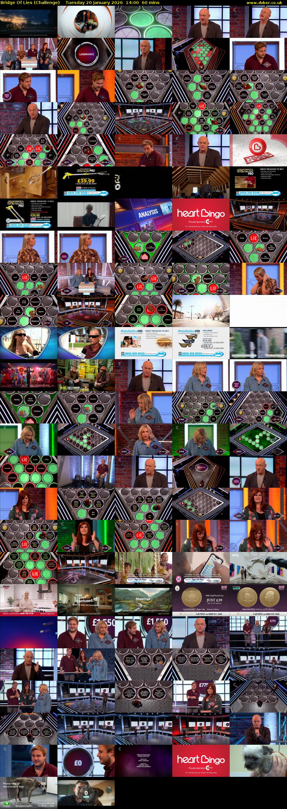 Bridge Of Lies (Challenge) Tuesday 20 January 2026 14:00 - 15:00
