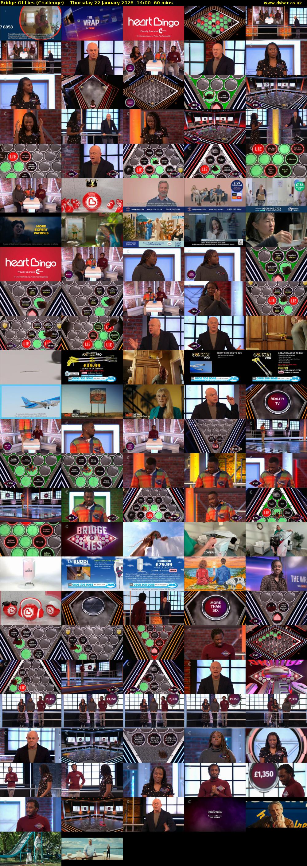 Bridge Of Lies (Challenge) Thursday 22 January 2026 14:00 - 15:00