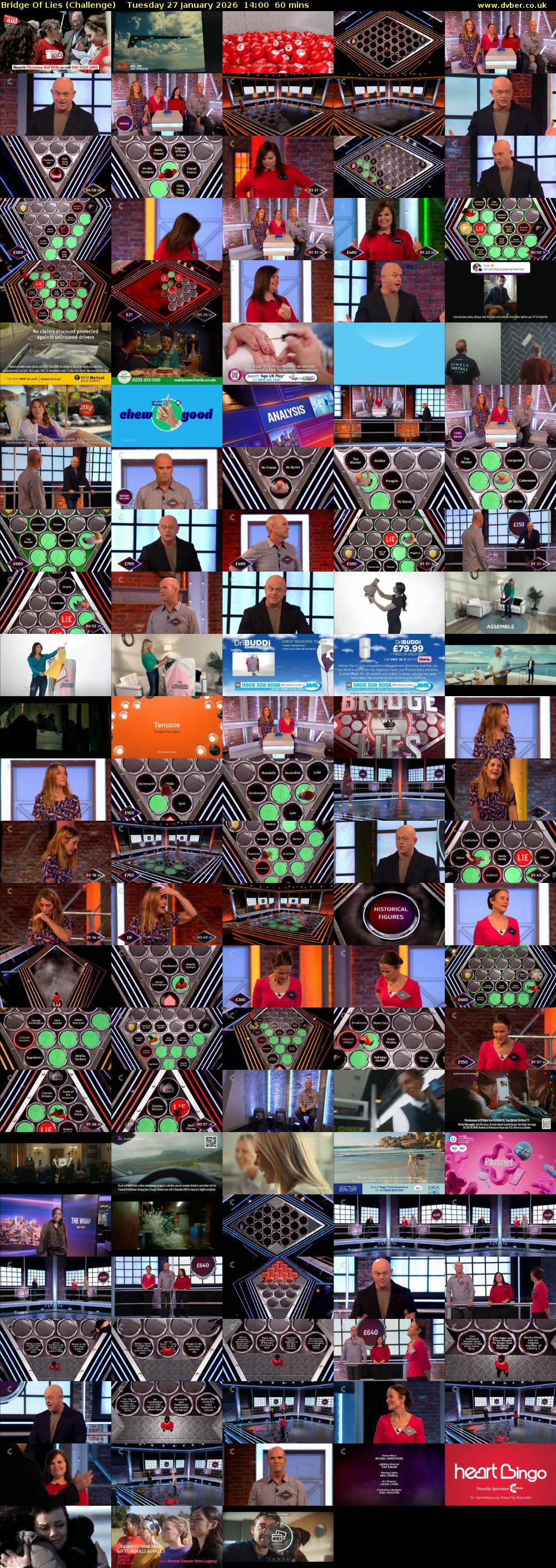 Bridge Of Lies (Challenge) Tuesday 27 January 2026 14:00 - 15:00