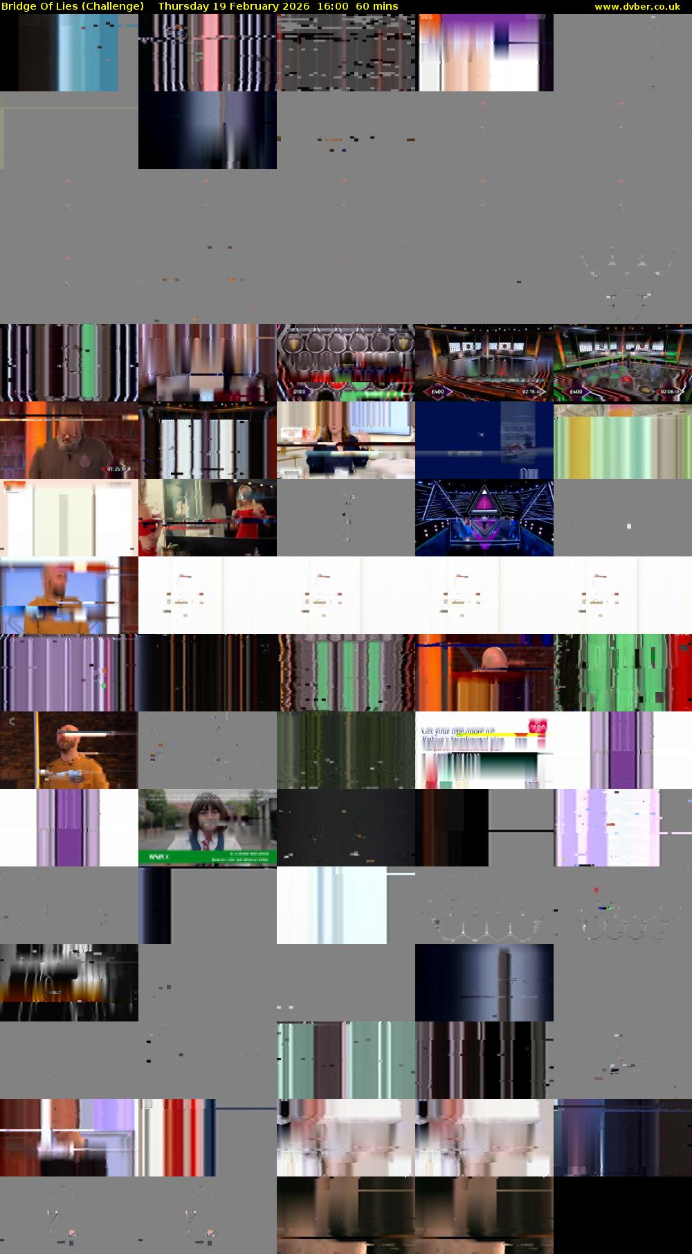 Bridge Of Lies (Challenge) Thursday 19 February 2026 16:00 - 17:00