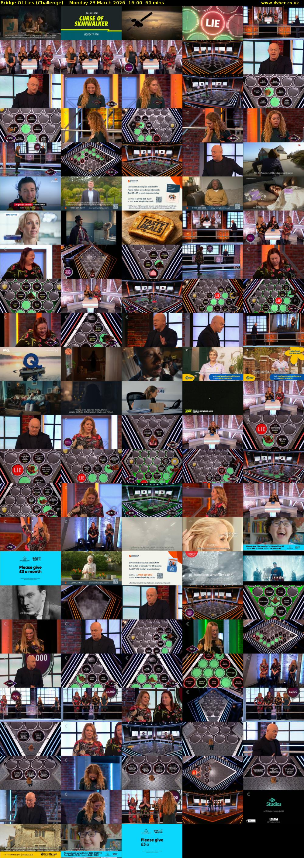 Bridge Of Lies (Challenge) Monday 23 March 2026 16:00 - 17:00