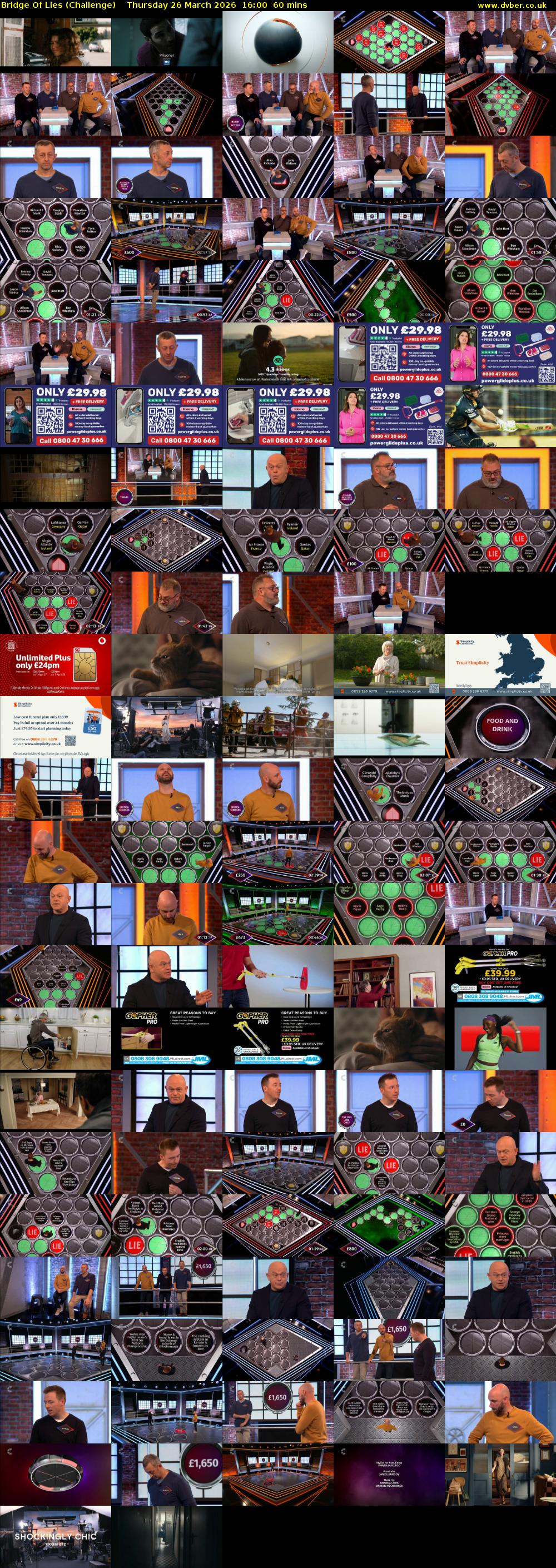 Bridge Of Lies (Challenge) Thursday 26 March 2026 16:00 - 17:00