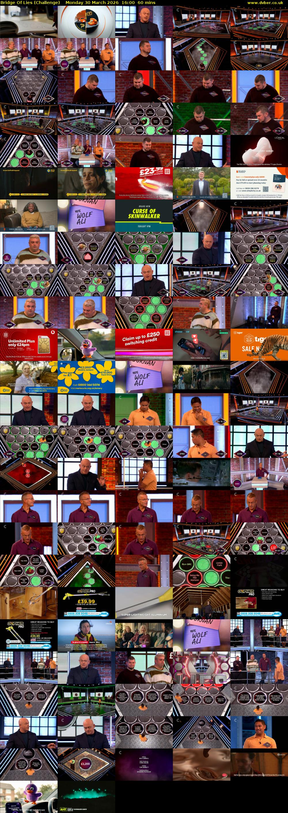 Bridge Of Lies (Challenge) Monday 30 March 2026 16:00 - 17:00