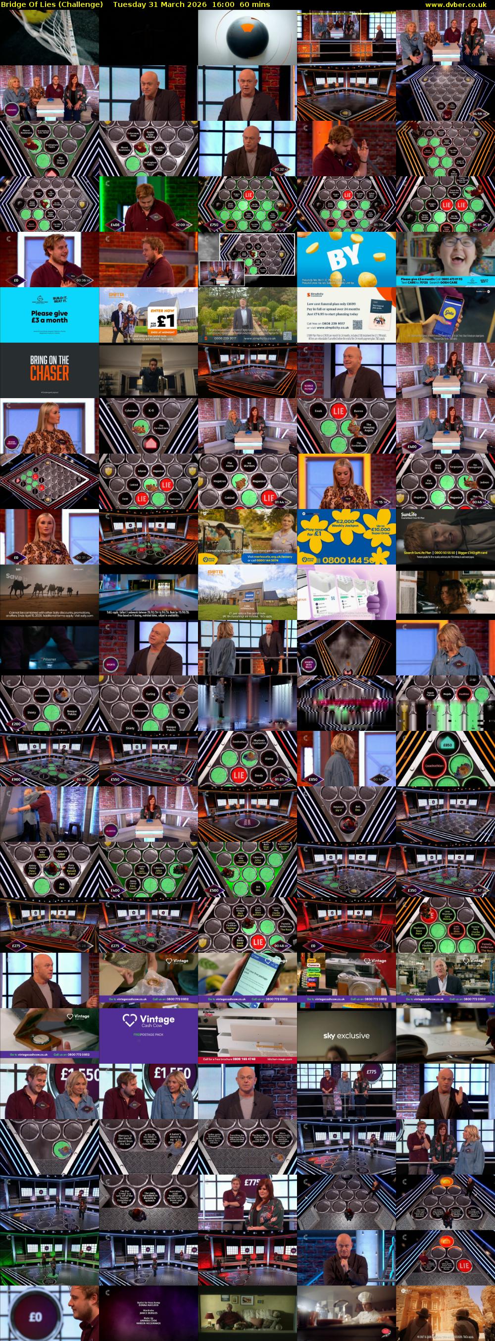 Bridge Of Lies (Challenge) Tuesday 31 March 2026 16:00 - 17:00
