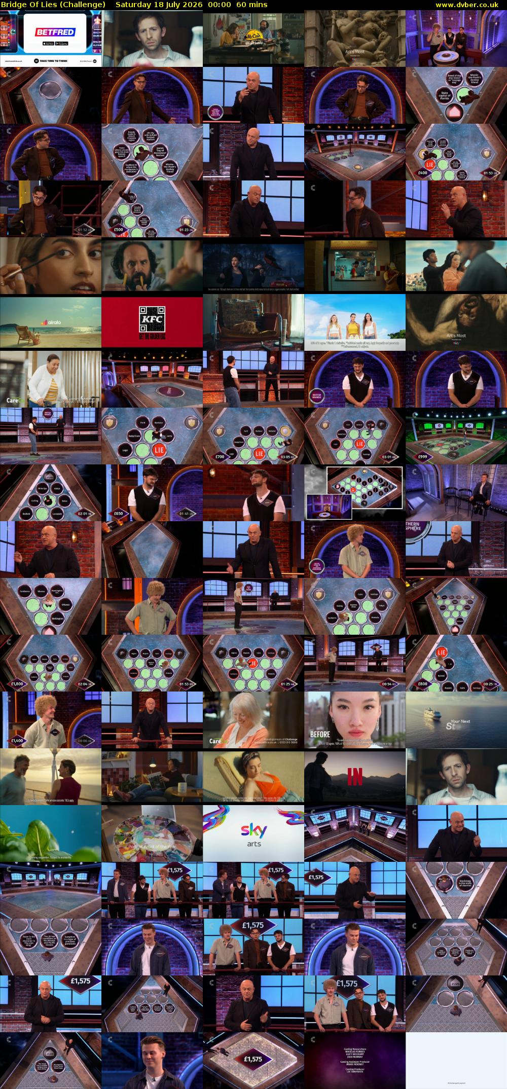 Bridge Of Lies (Challenge) Saturday 18 July 2026 00:00 - 01:00