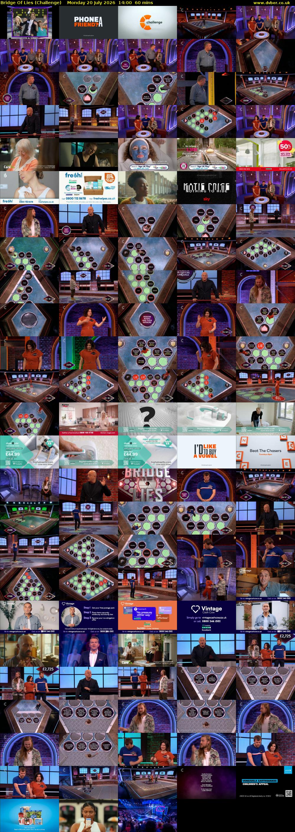 Bridge Of Lies (Challenge) Monday 20 July 2026 14:00 - 15:00
