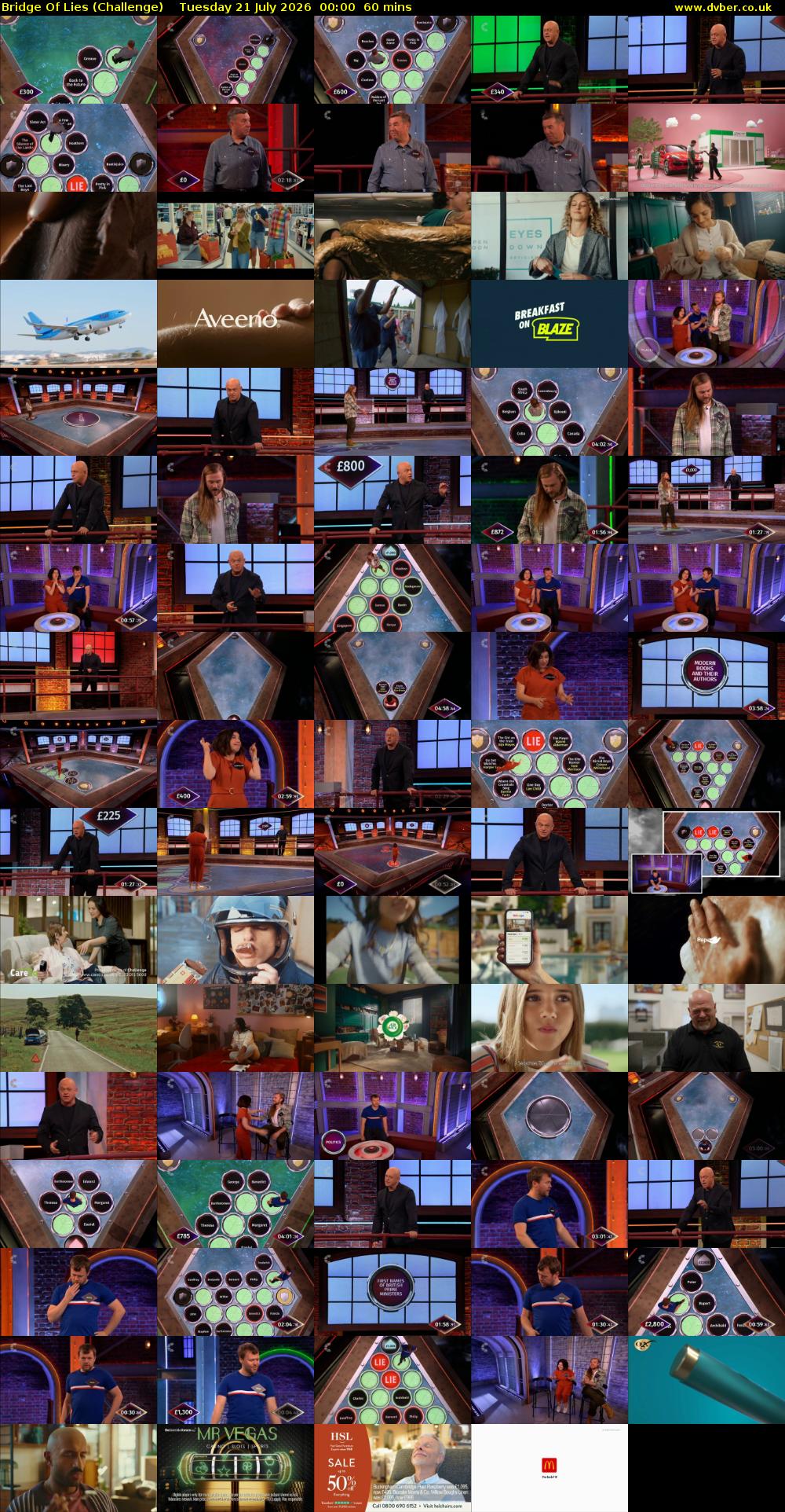 Bridge Of Lies (Challenge) Tuesday 21 July 2026 00:00 - 01:00