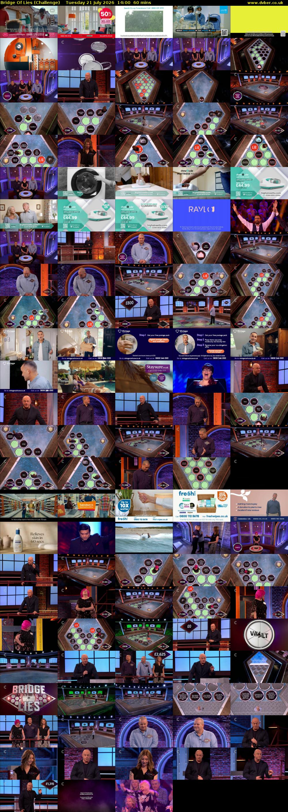 Bridge Of Lies (Challenge) Tuesday 21 July 2026 14:00 - 15:00
