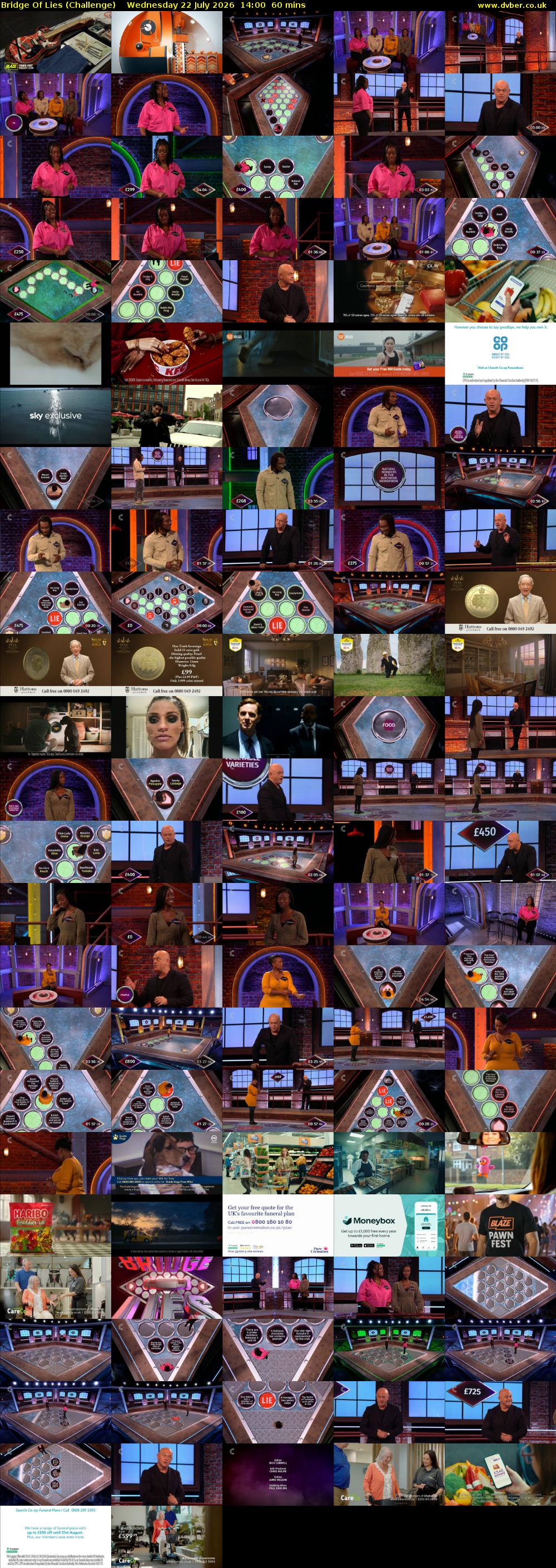 Bridge Of Lies (Challenge) Wednesday 22 July 2026 14:00 - 15:00