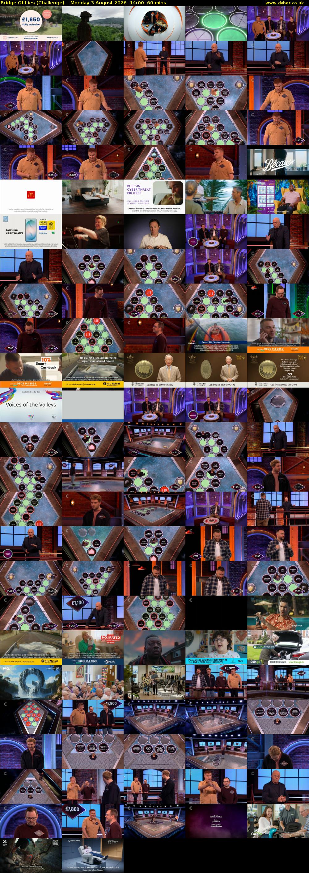 Bridge Of Lies (Challenge) Monday 3 August 2026 14:00 - 15:00