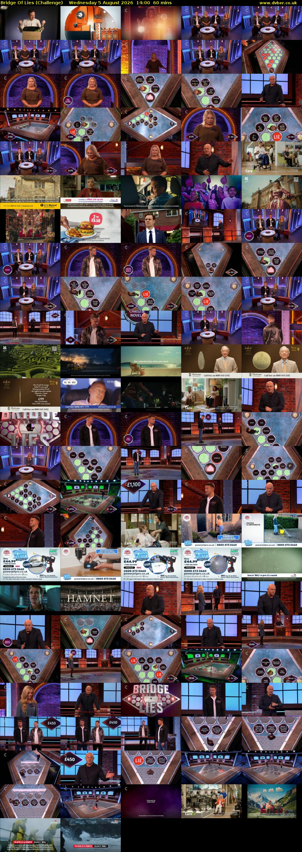 Bridge Of Lies (Challenge) Wednesday 5 August 2026 14:00 - 15:00