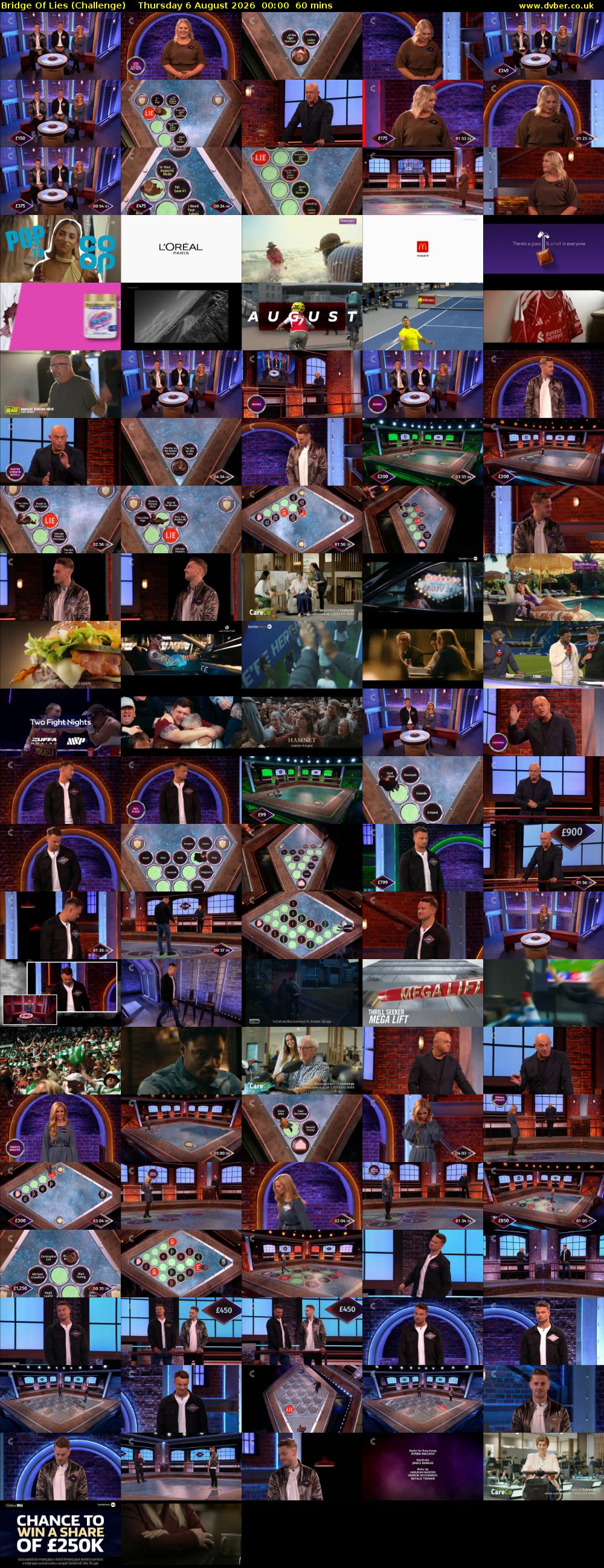 Bridge Of Lies (Challenge) Thursday 6 August 2026 00:00 - 01:00