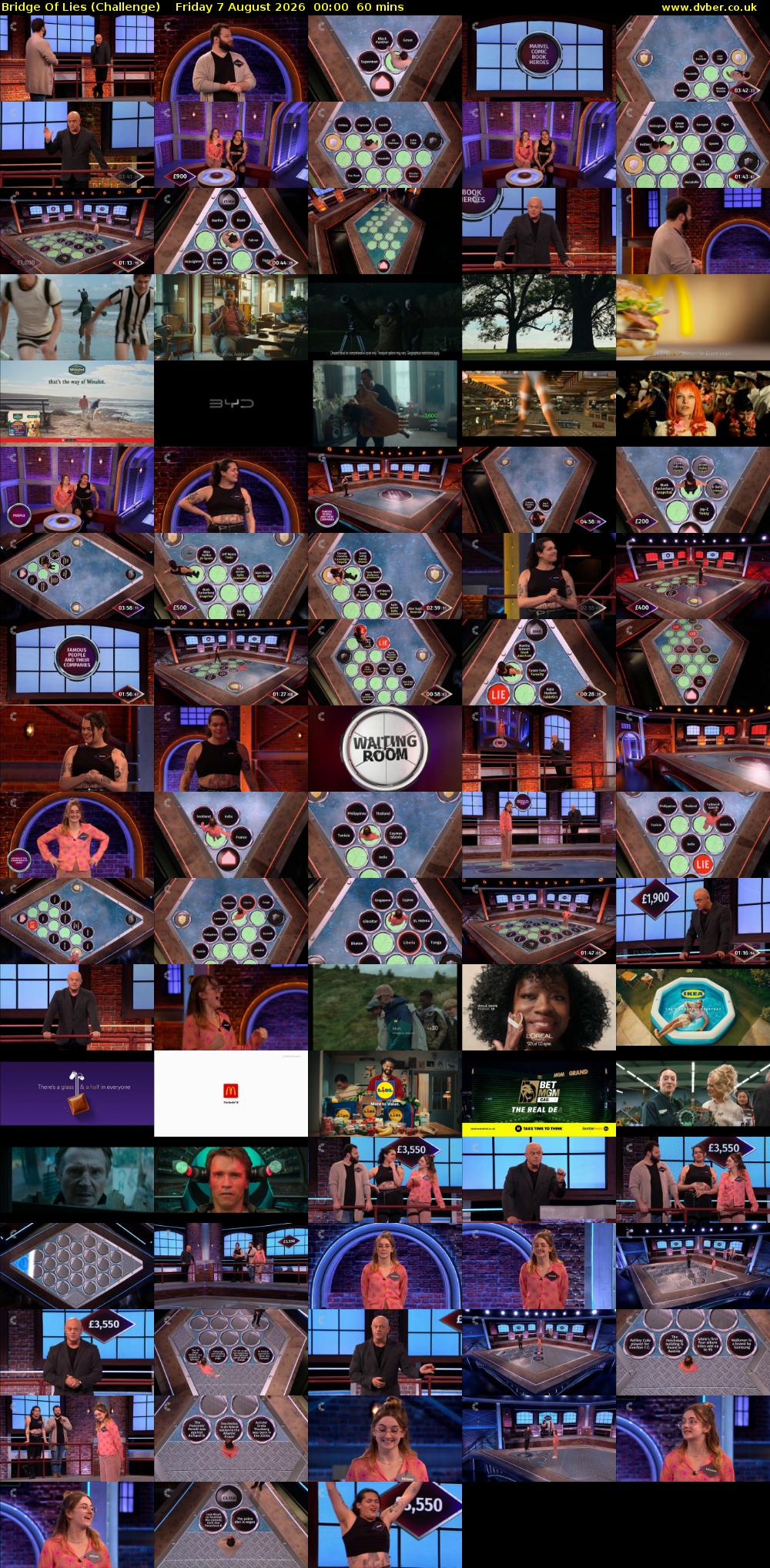 Bridge Of Lies (Challenge) Friday 7 August 2026 00:00 - 01:00