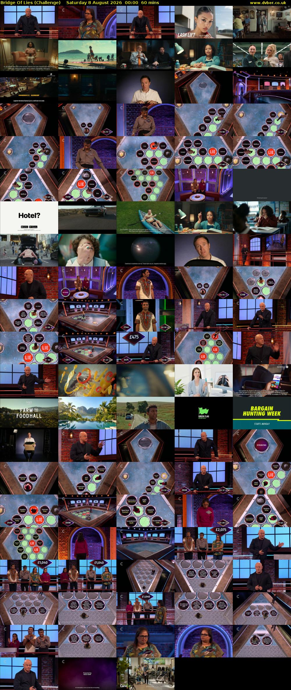Bridge Of Lies (Challenge) Saturday 8 August 2026 00:00 - 01:00