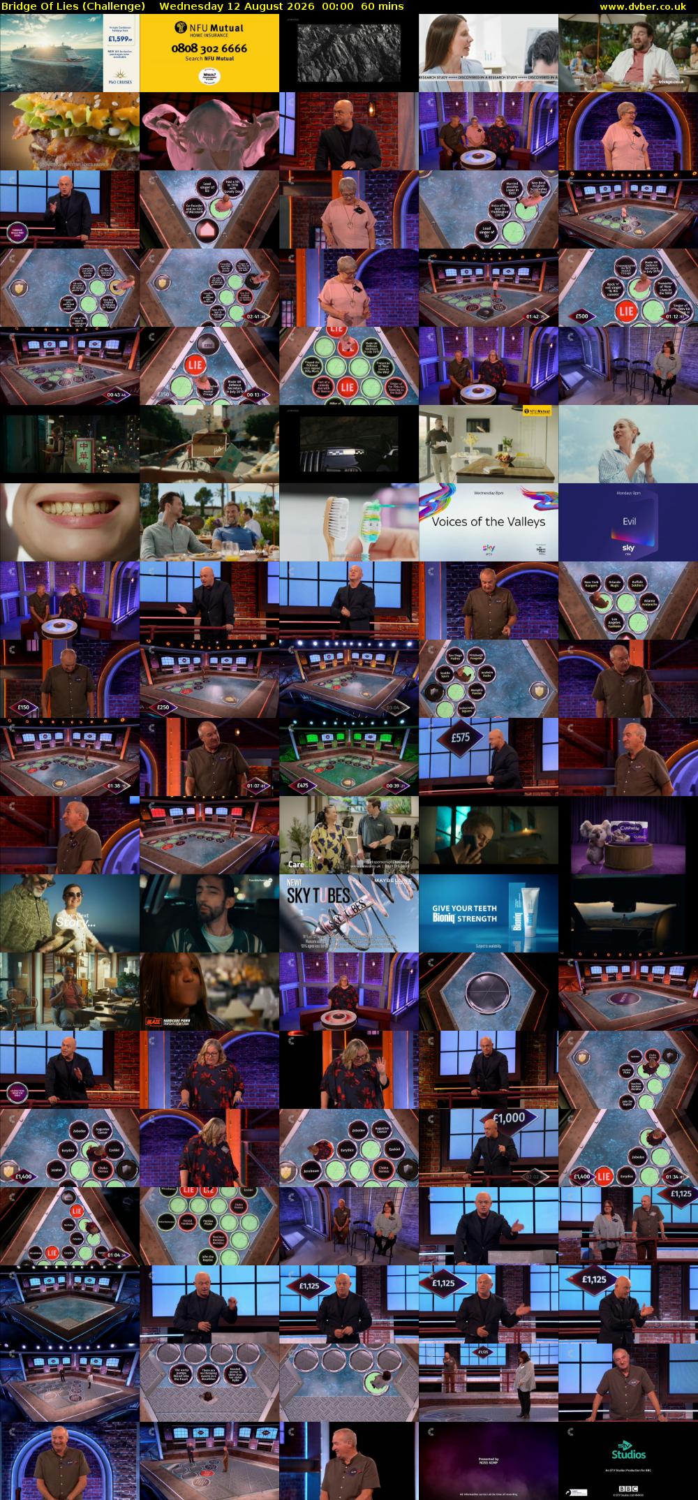 Bridge Of Lies (Challenge) Wednesday 12 August 2026 00:00 - 01:00
