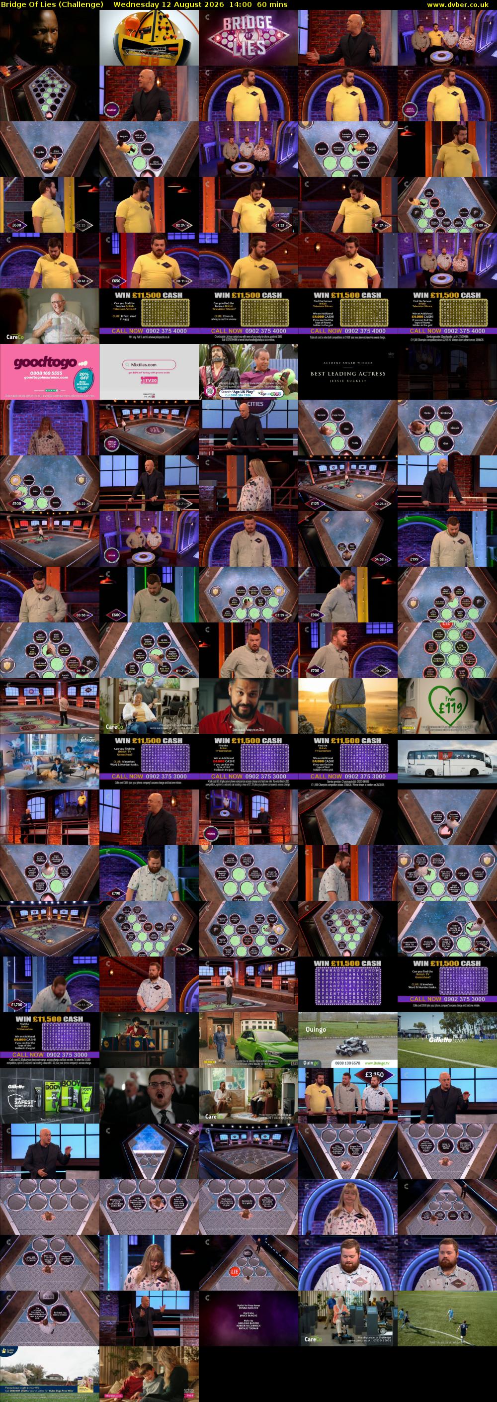 Bridge Of Lies (Challenge) Wednesday 12 August 2026 14:00 - 15:00