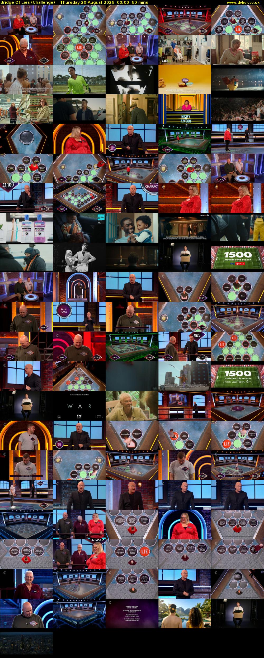 Bridge Of Lies (Challenge) Thursday 20 August 2026 00:00 - 01:00