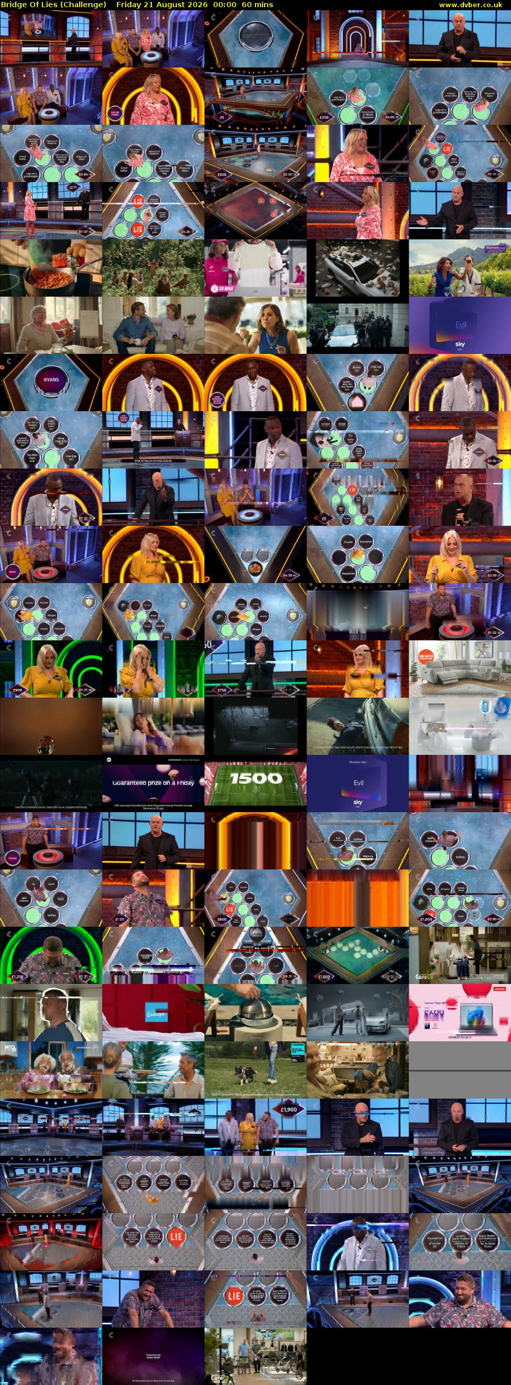 Bridge Of Lies (Challenge) Friday 21 August 2026 00:00 - 01:00