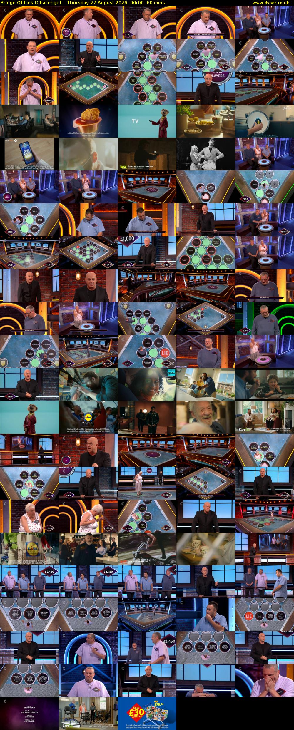 Bridge Of Lies (Challenge) Thursday 27 August 2026 00:00 - 01:00