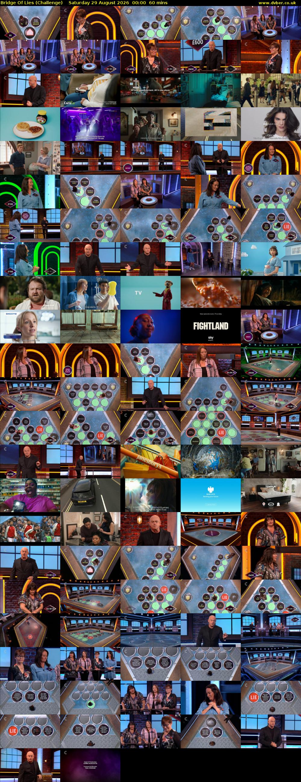 Bridge Of Lies (Challenge) Saturday 29 August 2026 00:00 - 01:00