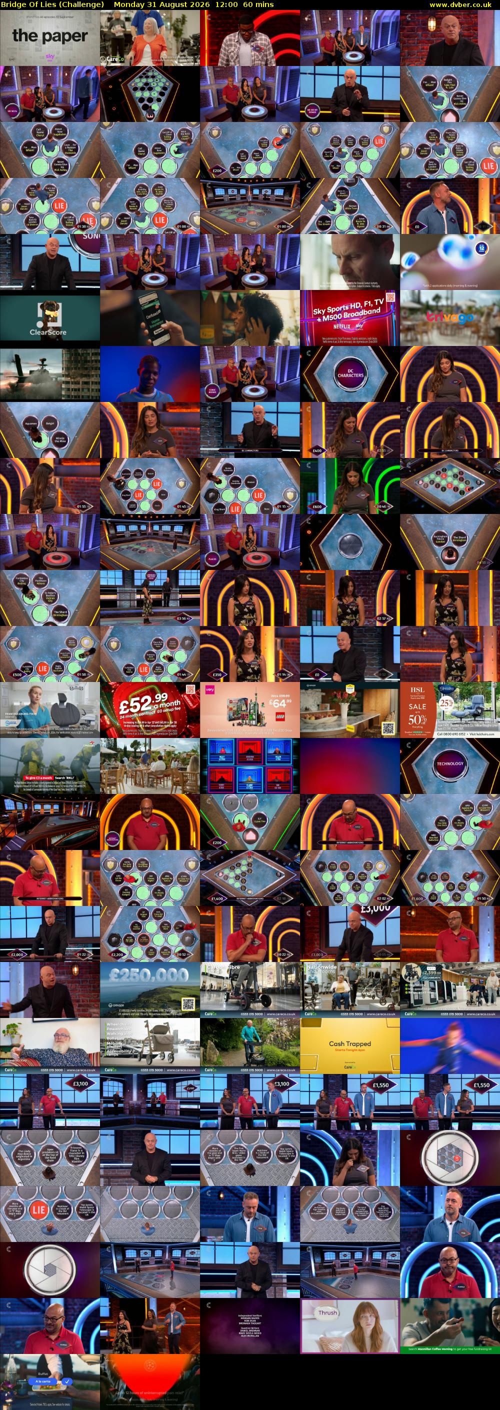 Bridge Of Lies (Challenge) Monday 31 August 2026 12:00 - 13:00