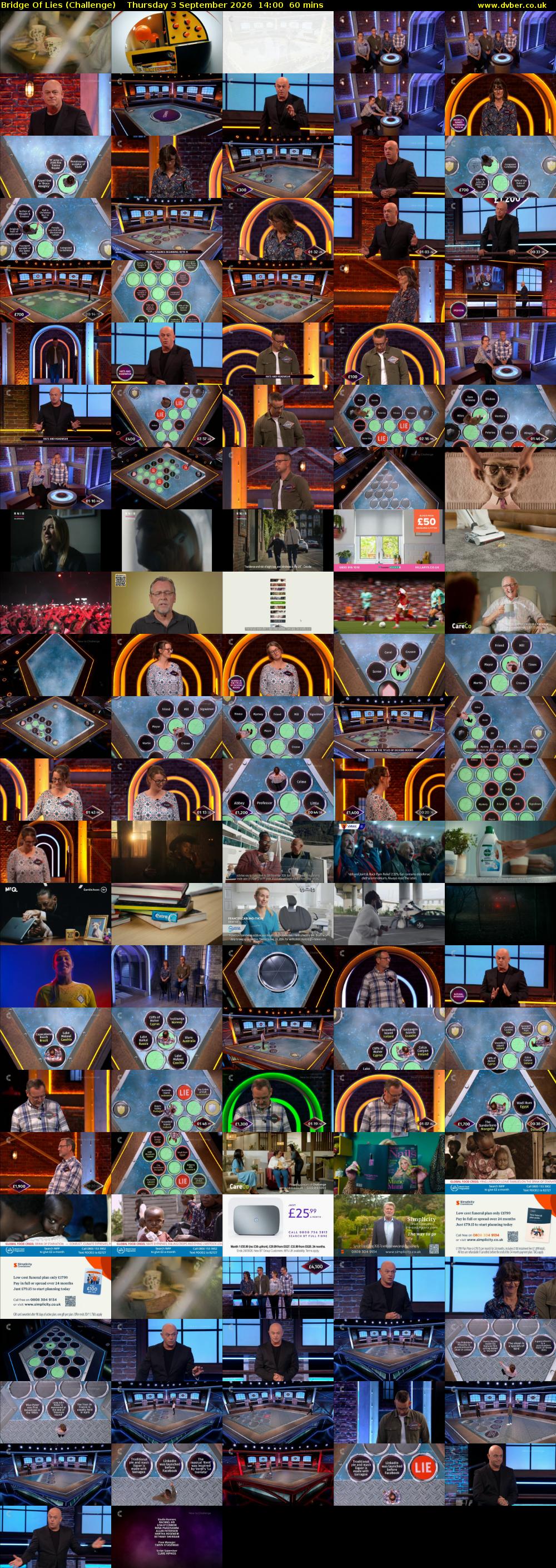 Bridge Of Lies (Challenge) Thursday 3 September 2026 14:00 - 15:00